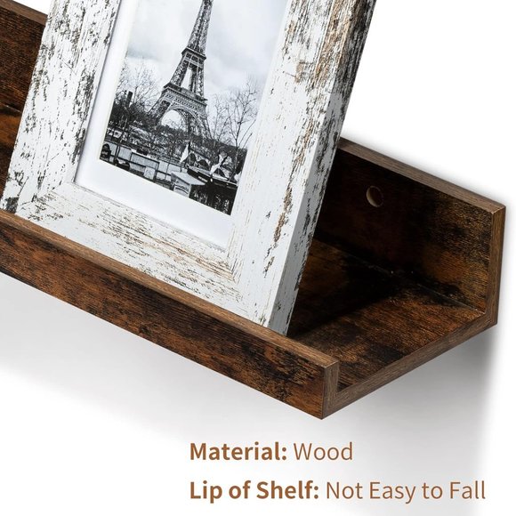 Home Floating Shelves for Wall Decor Storage, Wall Shelves Set of 5, Wall Mounte - Picture 5 of 8